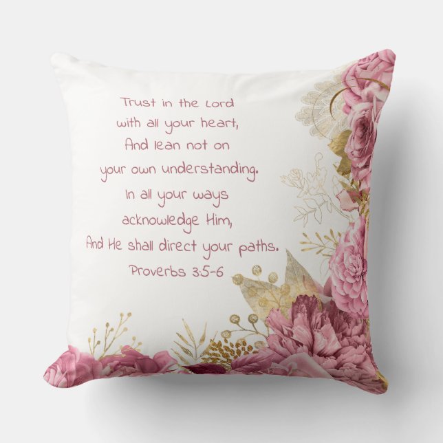 Customize Bible Verse Christian Gift Throw Pillow (Front)