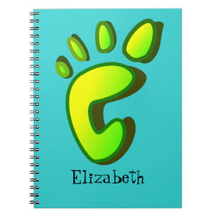 Customize Big Lime Green Footprint Notebook