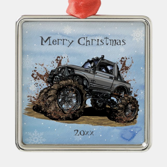 Customize Big Monster truck Off Road Adventure   Metal Ornament (Front)