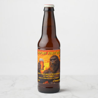 Customize Bigfoot Drinking A Beer At Sunset Ver2 Beer Bottle Label