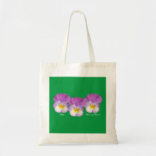 Customize birth month flower February purple green Tote Bag