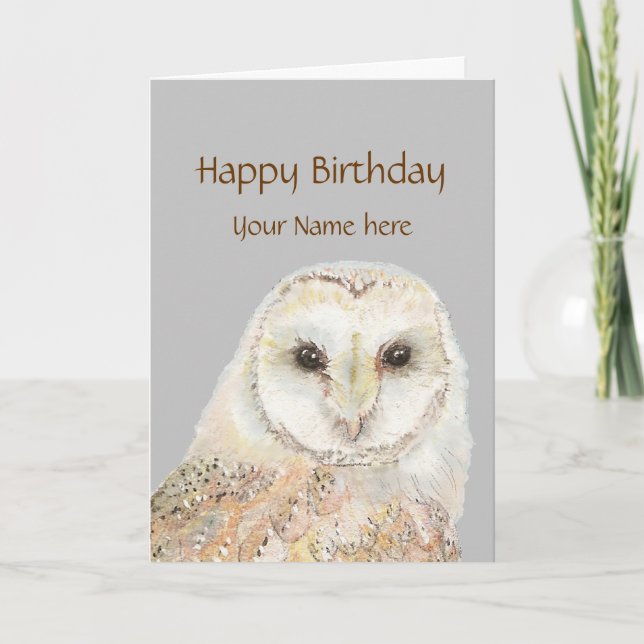 Customize Birthday Barn Owl Why do we Celebrate Card (Front)