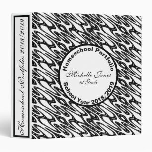 Customize Black and White Homeschool Portfolio Binder