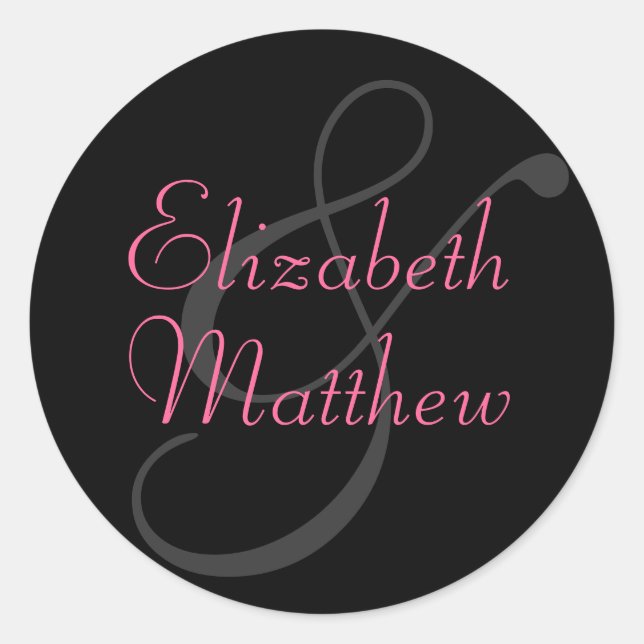Customize Black First Names Seal Sticker (Front)