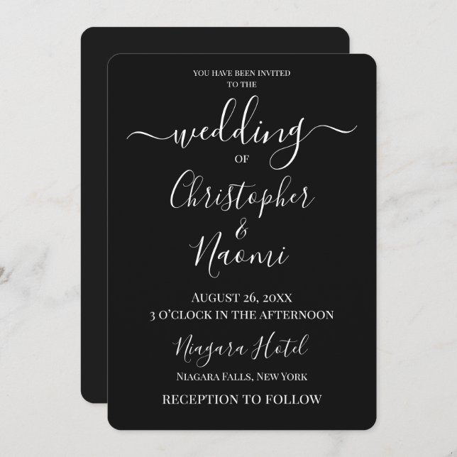 Customize - Black Invitation (Front/Back)
