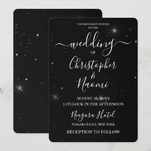 Customize - Black Stars Invitation
