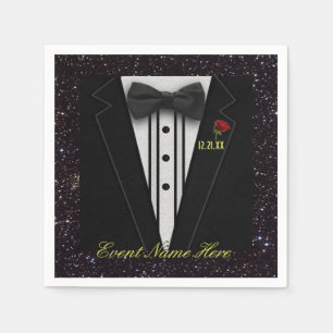 Customize Black Tuxedo and Night Sky Napkin