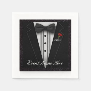 Customize Black Tuxedo and Night Sky Napkin