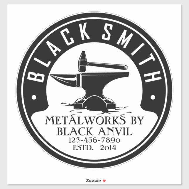 Customize Blacksmith Black Anvil Metal Works Auto (Sheet)