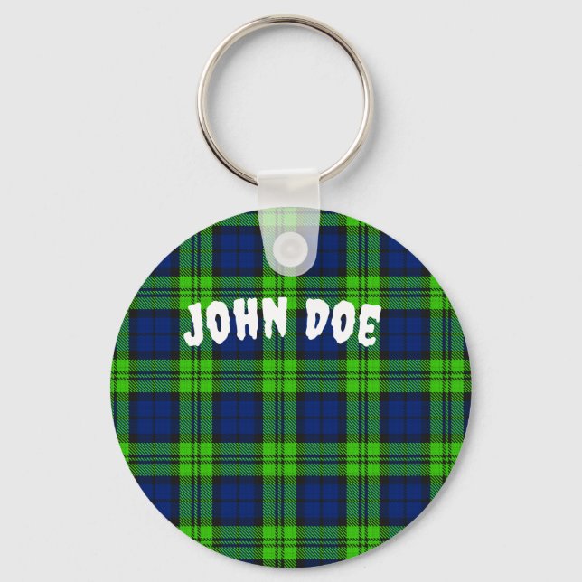 Customize Blackwatch Plaid Tartan Keychain (Front)