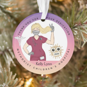 Customize Blond Nurse Ornament
