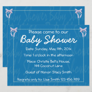 Customize Blue Baby Boy shower invitation