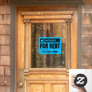 Customize Blue Black House For Rent Real Estate  Window Cling