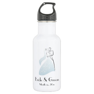 Customize Blue Retro Wedding Dancers Coord 532 Ml Water Bottle