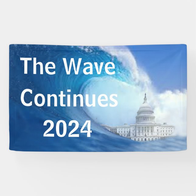 Customize Blue Wave Election 2024 Banner (Horizontal)