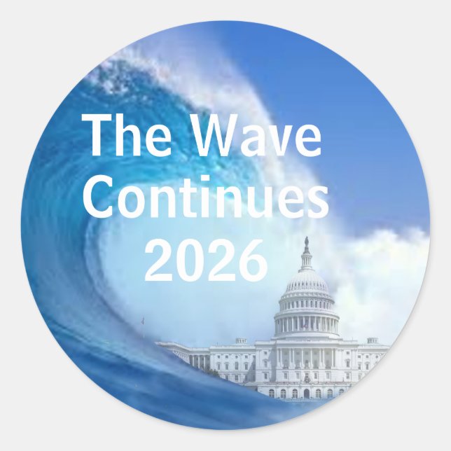 Customize Blue Wave Election 2026 Classic Round Sticker (Front)