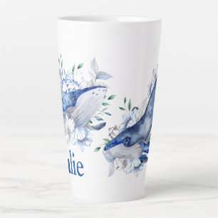 Customize Blue Whales   Latte Mug