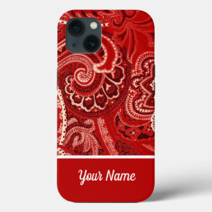 Customize Boho Red Bandanna Case-Mate iPhone Case
