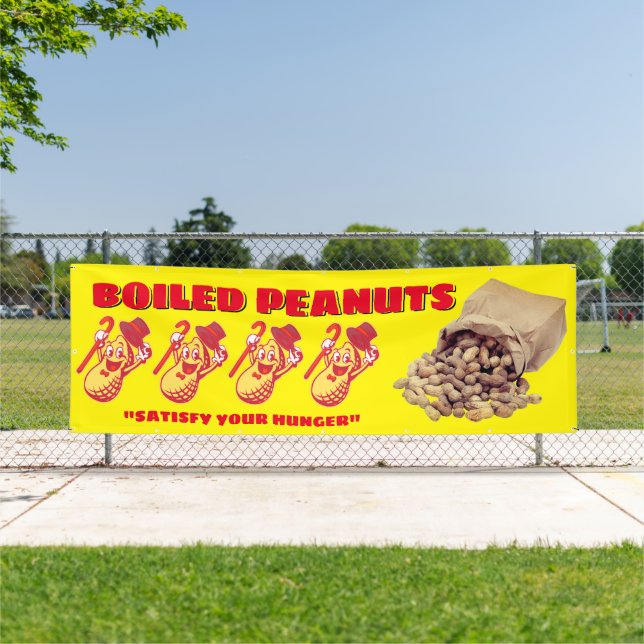 Customize Boiled Peanuts For Sale Fence Large Banner (Insitu)