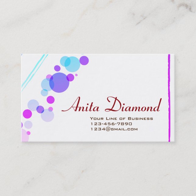 Customize both sides of Blue Bubbles Business Card (Front)