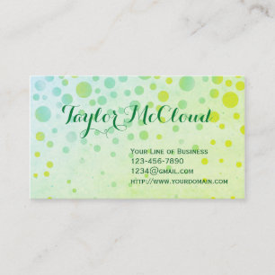 Customize both sides of Green Bubbles Business Card