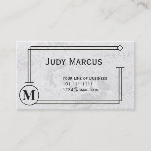 Customize both sides of Grey Marble and Black Business Card