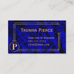 Customize both sides of Lapis Blue and Gold Business Card