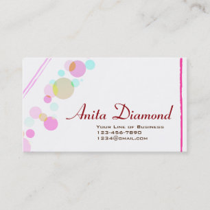 Customize both sides of Lavender and Blue Bubbles Business Card