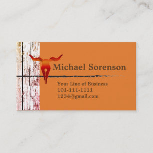 Customize both sides of Wood, Stone and Bull Head Business Card