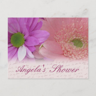 Customize bridal shower flower postcard