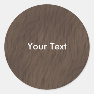 Customize Brown Animal Fur Sticker Name Tag