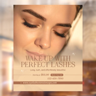 Customize Brown Gold Elegant Beauty Eyelash Extens Window Cling