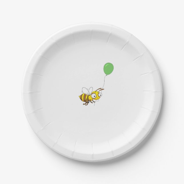 Customize Bumble bee Birthday Paper Plate (Front)