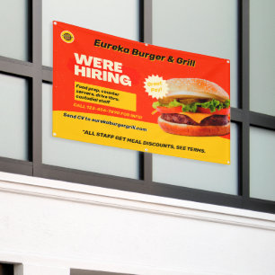 Customize Burger Restaurant We're Hiring Now  Banner