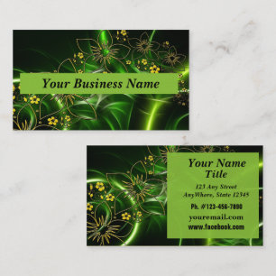 Customize Business Cards Green yellow Black Card