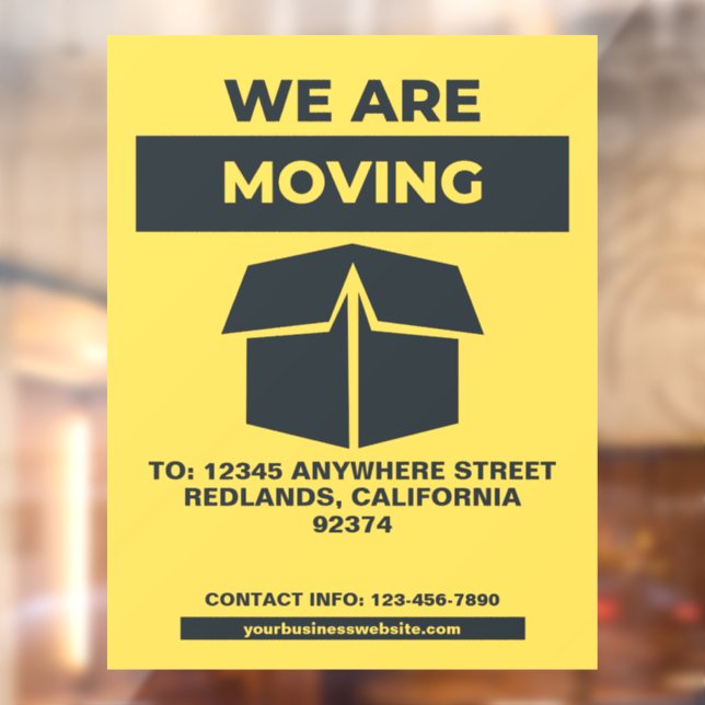 Customize Business Shop Restaurant Moving Front Window Cling (Sheet 2)