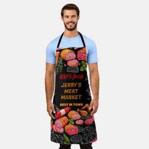 Customize Butcher Shop Business Meat Cuts Apron