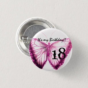 Customize Butterfly Button It's my birthday