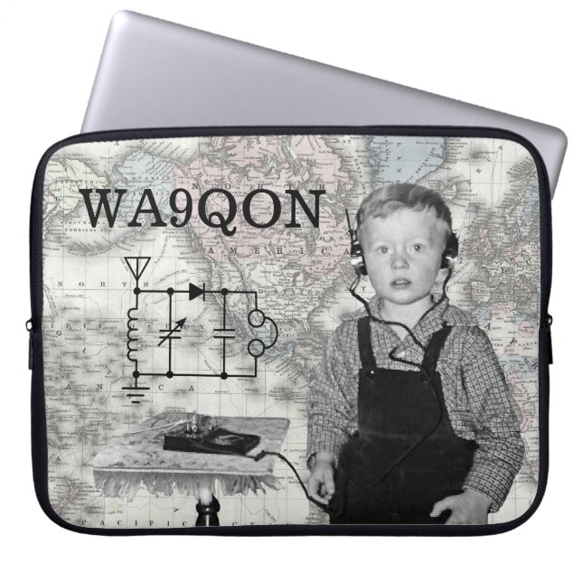 Customize Call Letters Radio Boy Laptop Sleeve (Front)