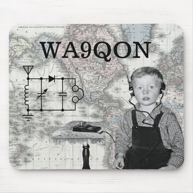 Customize Call Letters Radio Boy Mouse Pad (Front)