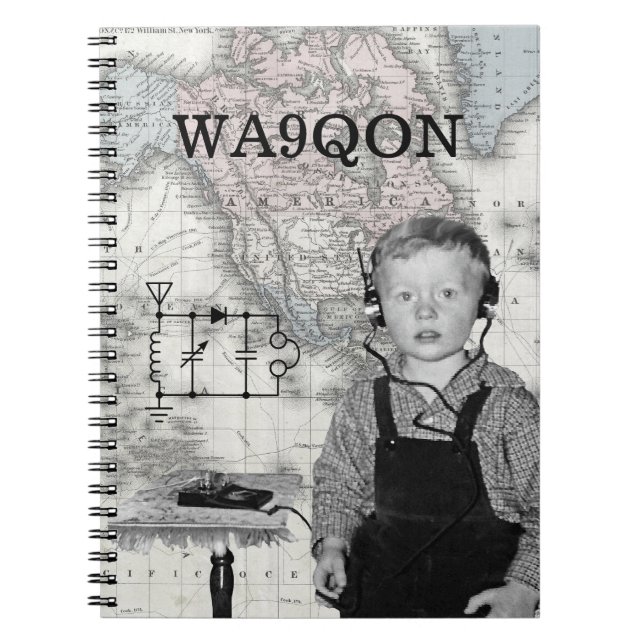 Customize Call Letters Radio Boy Notebook (Front)