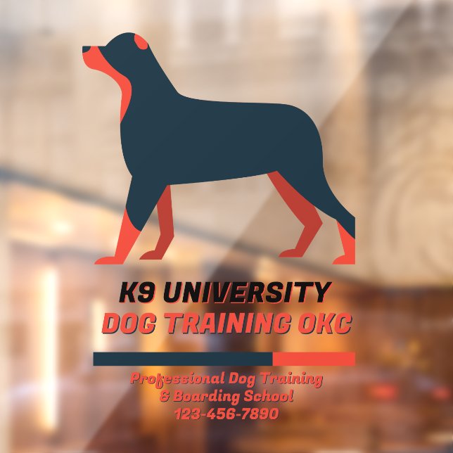 Customize Canine Dog Academy School Business Window Cling (Sheet 2)