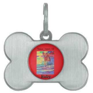 Customize canine on the beach pet  ID tag