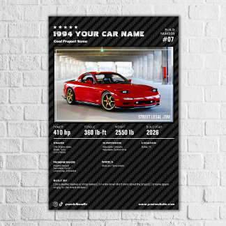 Customize Car Show Boad - Carbon Texture Poster