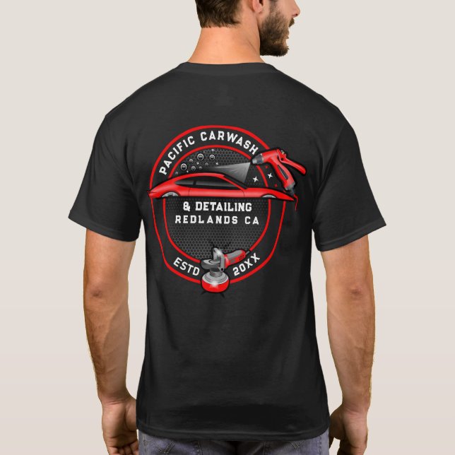 Customize Carwash Detailer Front and Back Design  T-Shirt (Back)