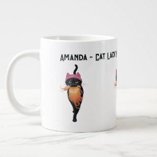 Customize Cat Lady Harris Walz Election 2024 Large Coffee Mug
