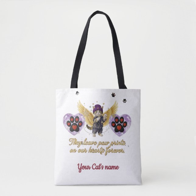 Customize Cat Name  Tote Bag (Front)