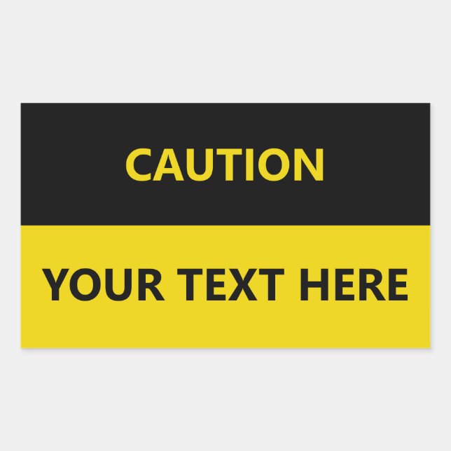 Customize Caution Sign yellow black Sticker (Front)