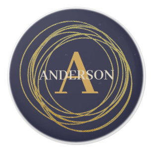 Customize Ceramic Knobs - Golden Circles Lilac