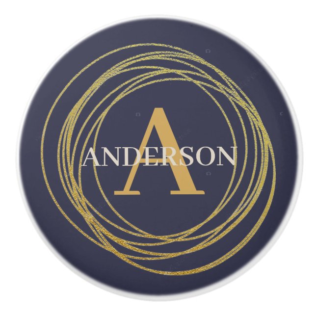 Customize Ceramic Knobs - Golden Circles Lilac (Front)